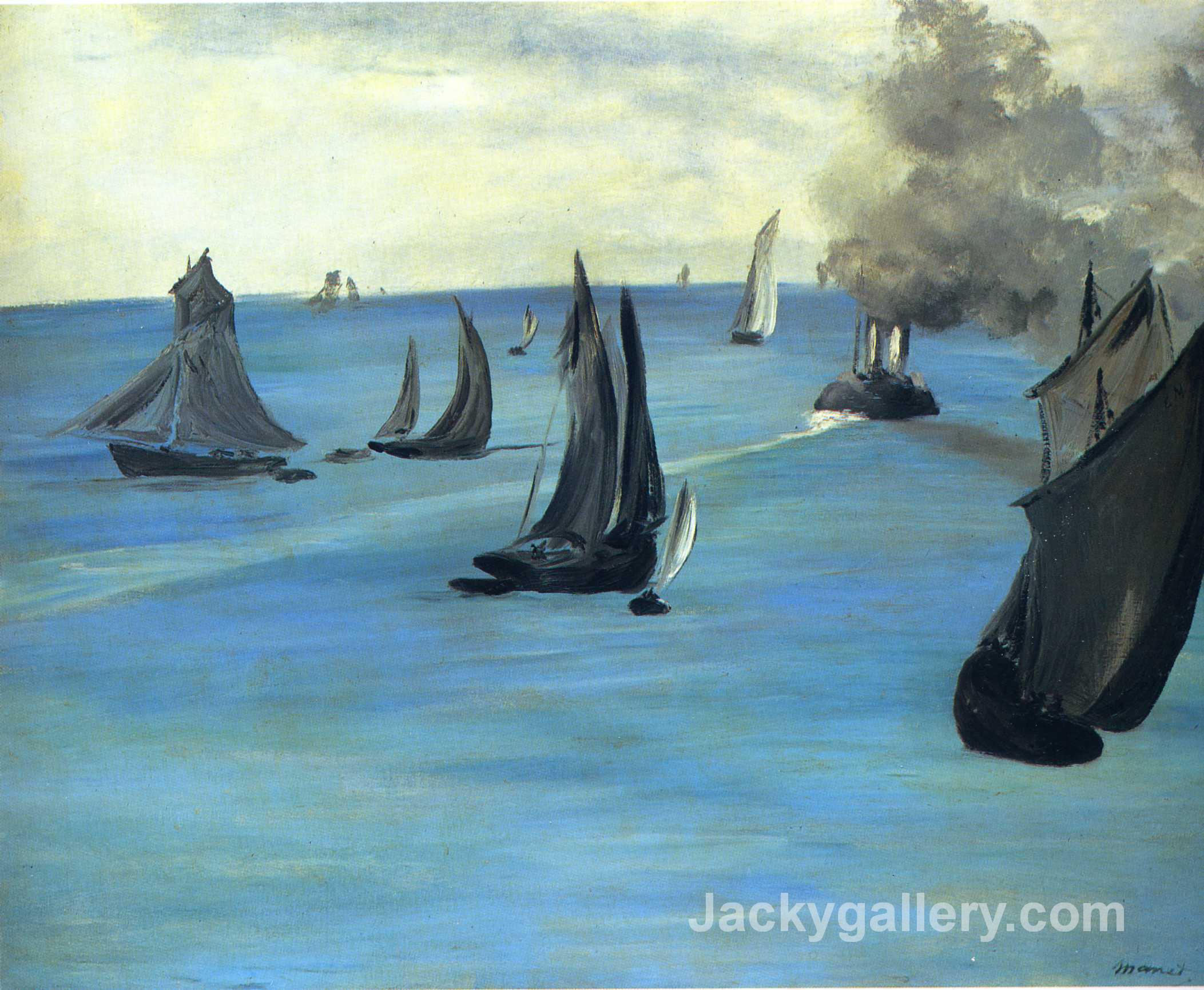 Steamboat leaving Boulogne by Edouard Manet paintings reproduction